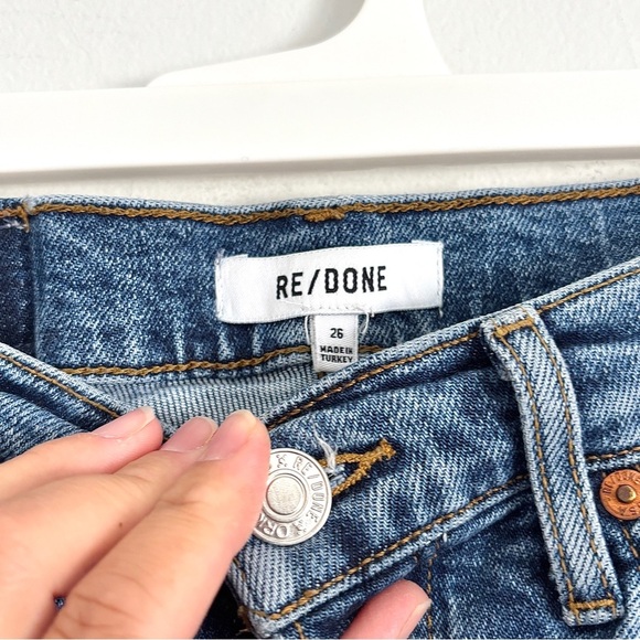 RE/DONE 70s Stove Pipe High Rise Straight Leg Jeans Button Fly Women’s Size 26 - Picture 5 of 10